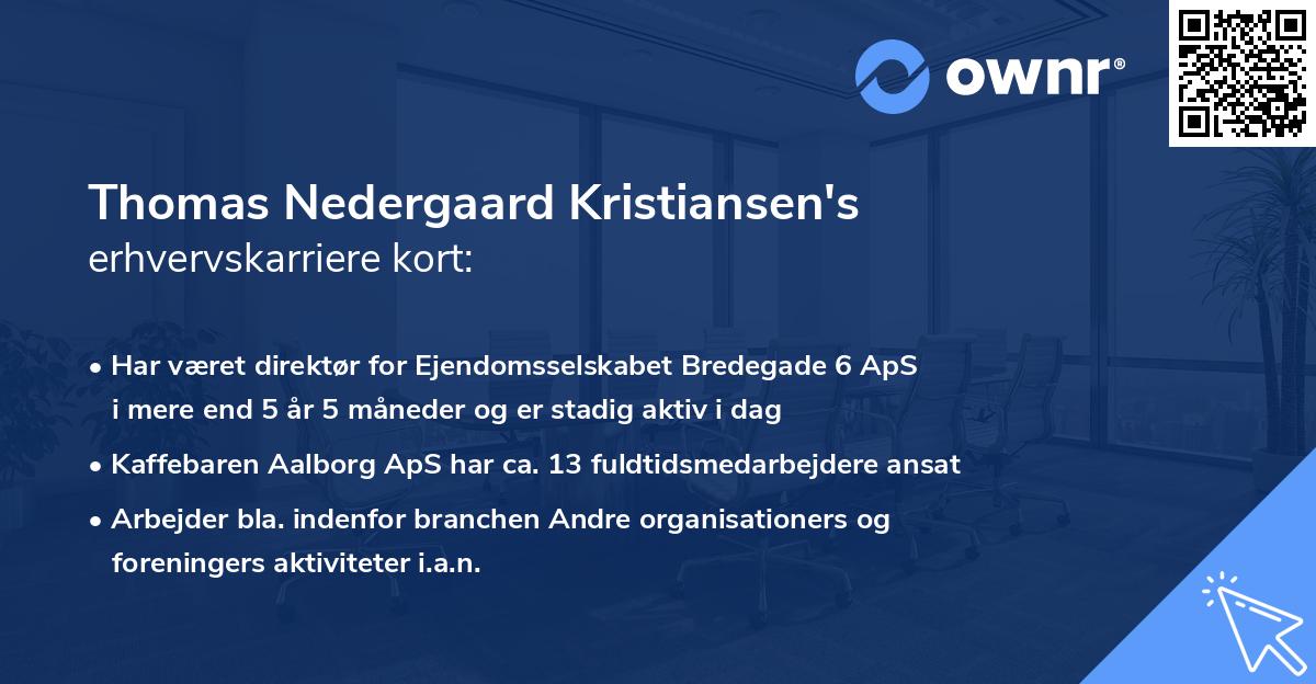 Thomas Nedergaard Kristiansen's erhvervskarriere kort