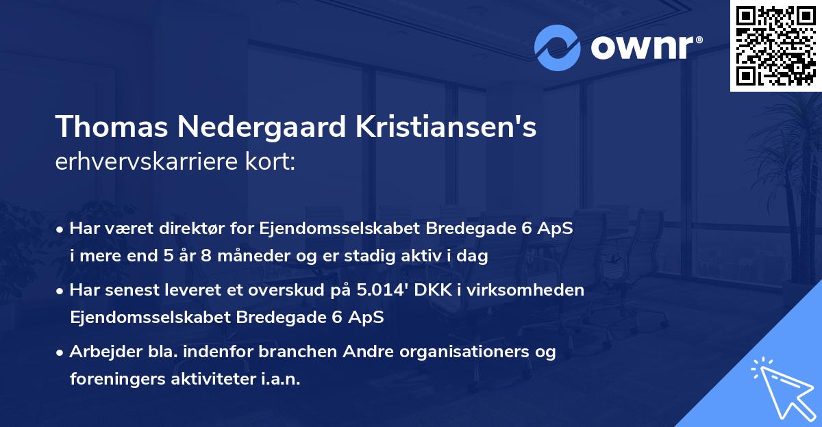 Thomas Nedergaard Kristiansen's erhvervskarriere kort