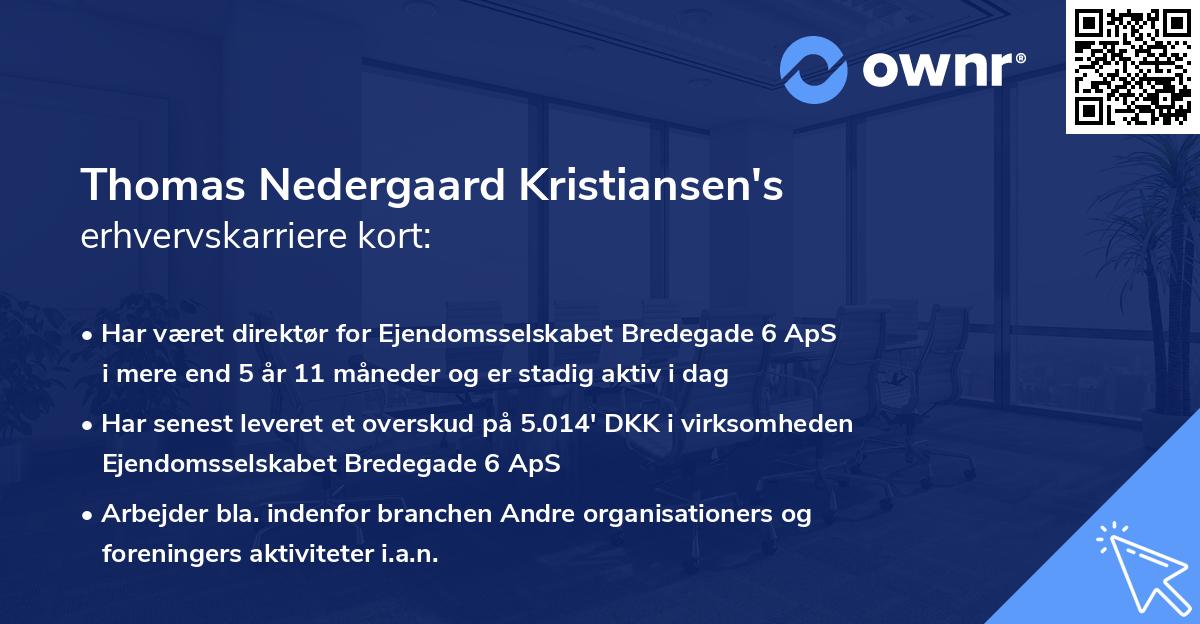Thomas Nedergaard Kristiansen's erhvervskarriere kort