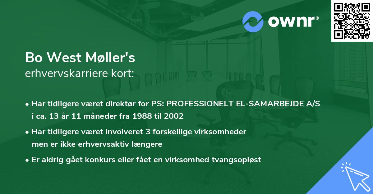 Bo West Møller's erhvervskarriere kort