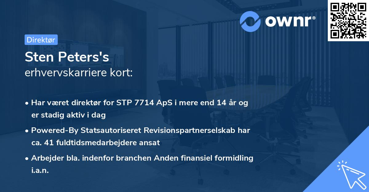 Sten Peters's erhvervskarriere kort