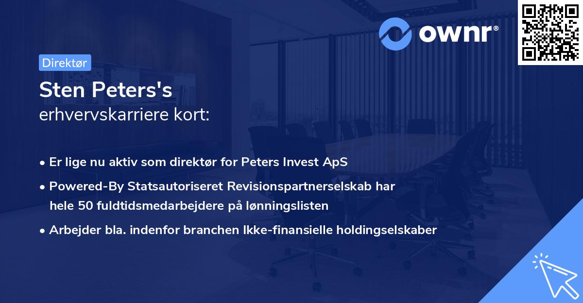 Sten Peters's erhvervskarriere kort
