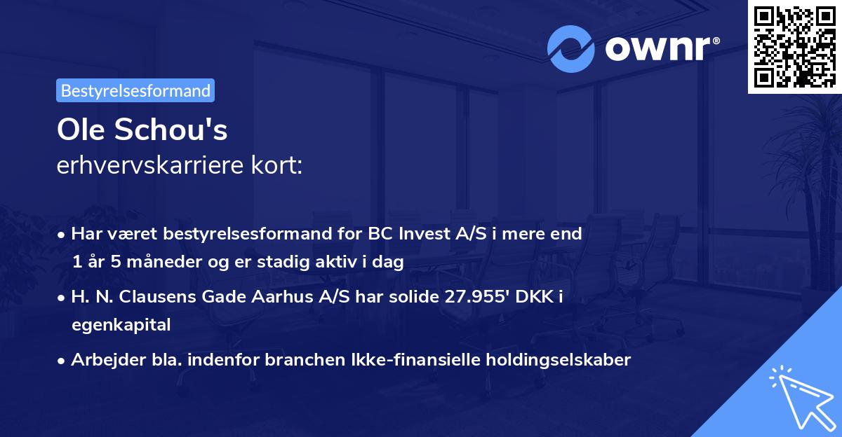 Ole Schou's erhvervskarriere kort