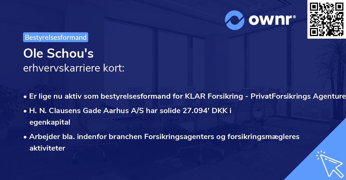 Ole Schou's erhvervskarriere kort