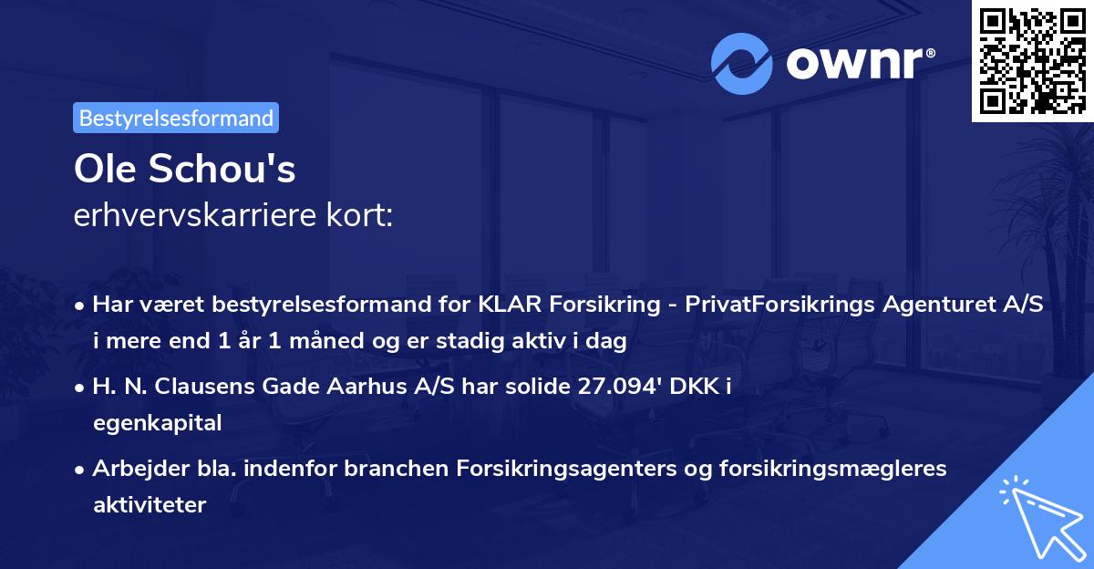 Ole Schou's erhvervskarriere kort