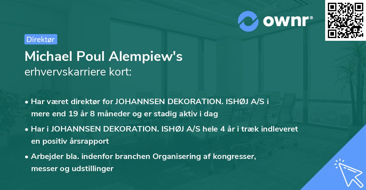 Michael Poul Alempiew's erhvervskarriere kort