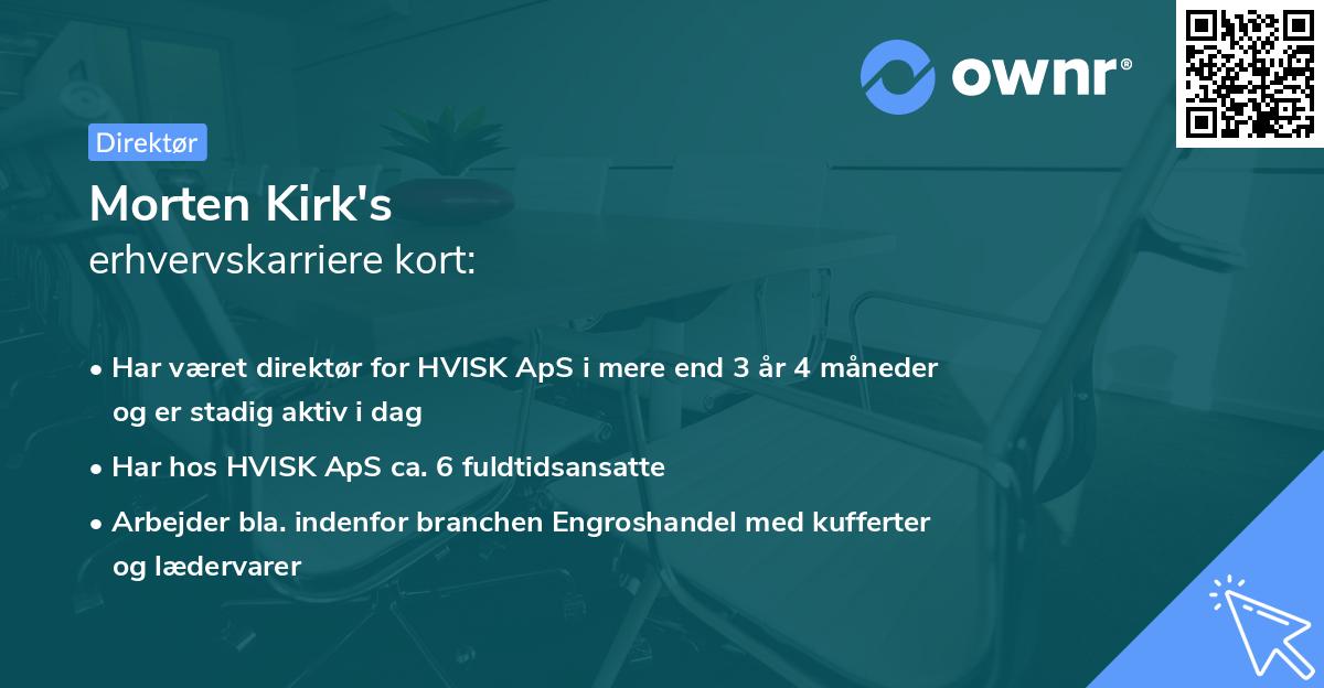 Morten Kirk's erhvervskarriere kort