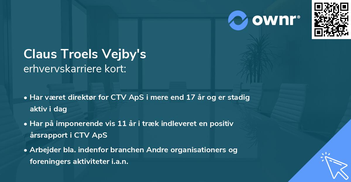 Claus Troels Vejby's erhvervskarriere kort