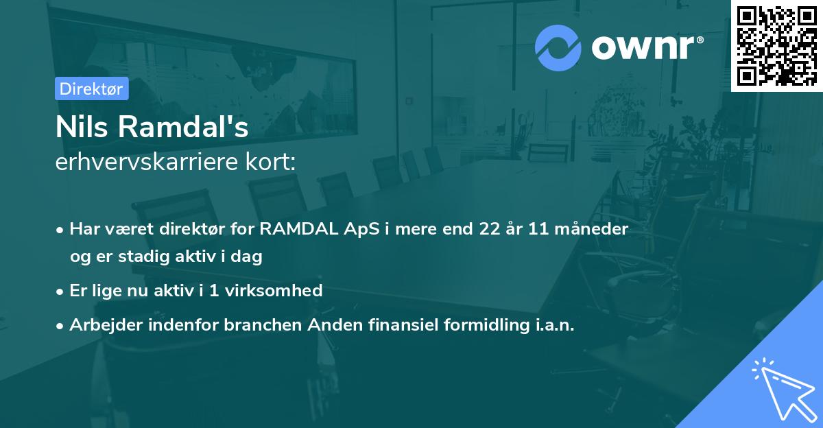 Nils Ramdal's erhvervskarriere kort