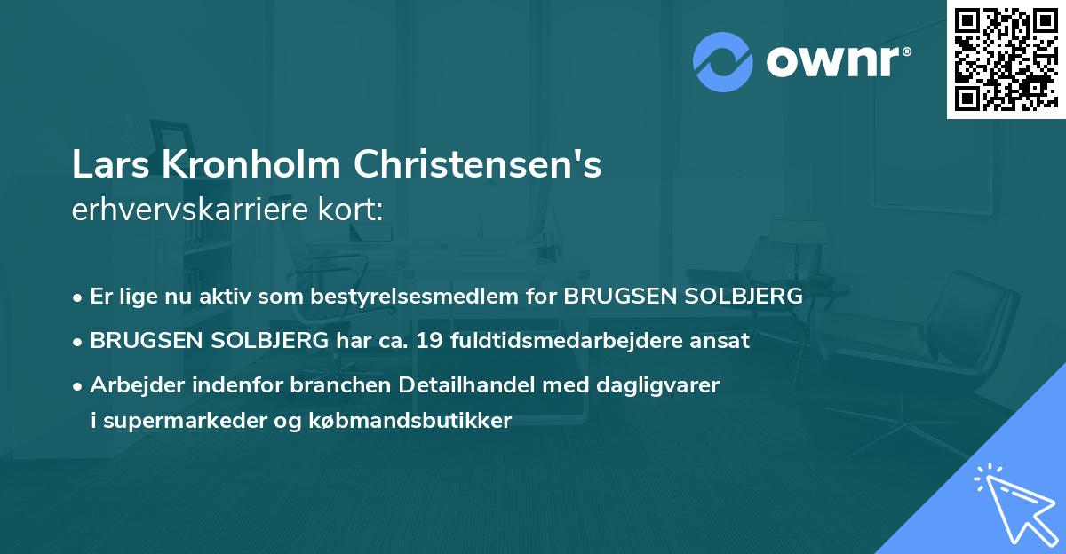 Lars Kronholm Christensen's erhvervskarriere kort