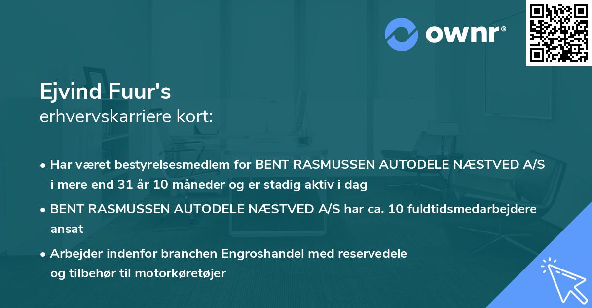 Ejvind Fuur's erhvervskarriere kort