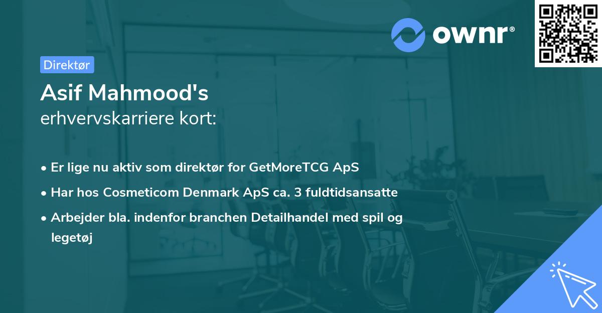 Asif Mahmood's erhvervskarriere kort