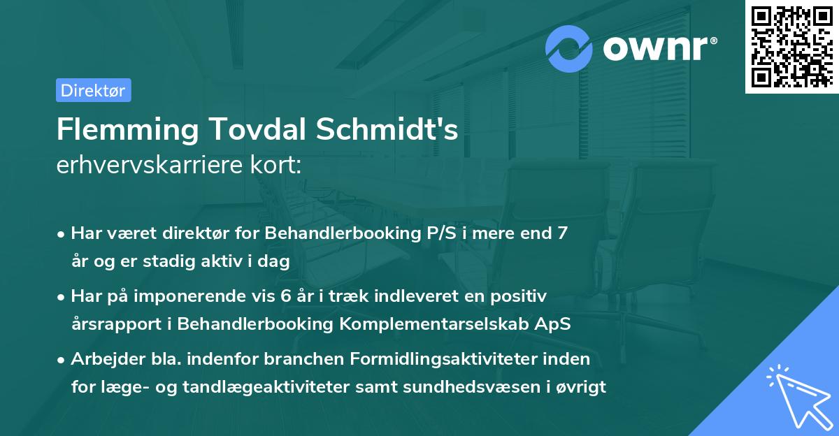 Flemming Tovdal Schmidt's erhvervskarriere kort