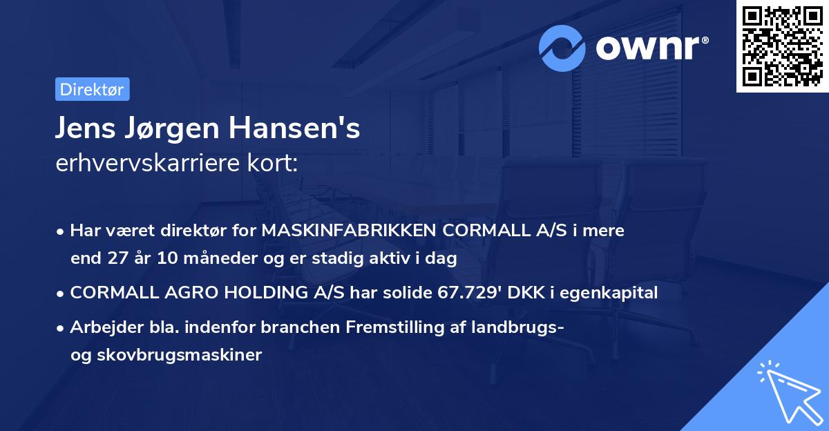 Jens Jørgen Hansen's erhvervskarriere kort