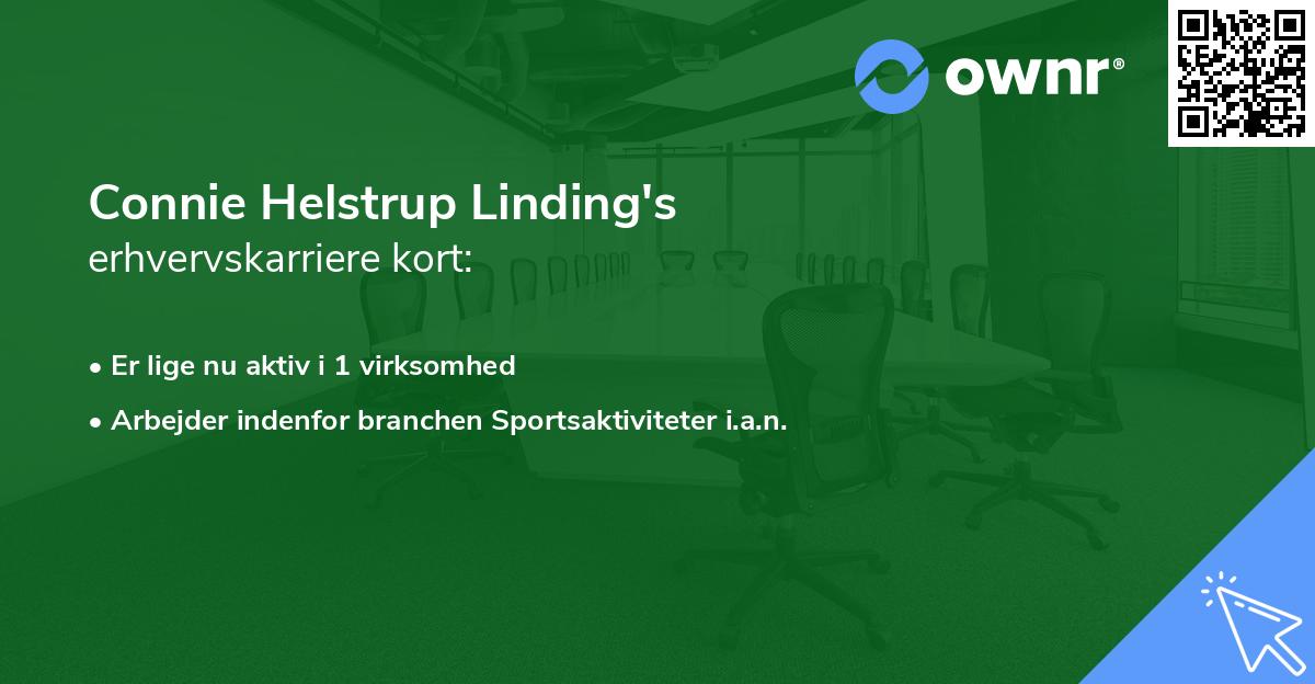 Connie Helstrup Linding's erhvervskarriere kort