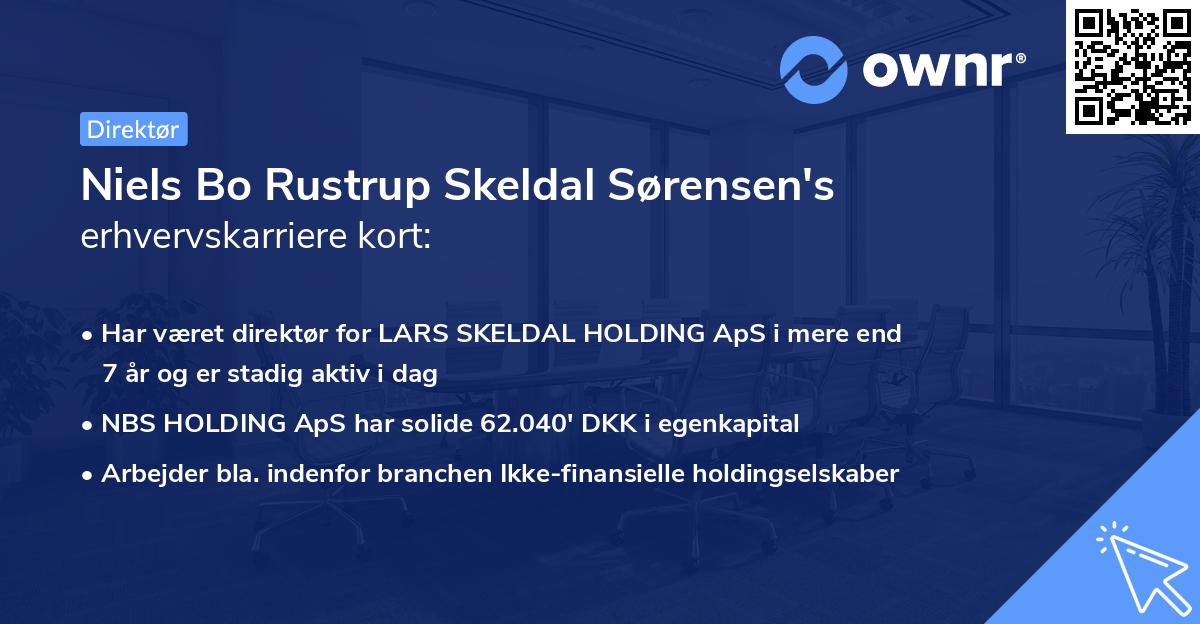 Niels Bo Rustrup Skeldal Sørensen's erhvervskarriere kort