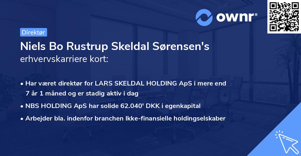 Niels Bo Rustrup Skeldal Sørensen's erhvervskarriere kort