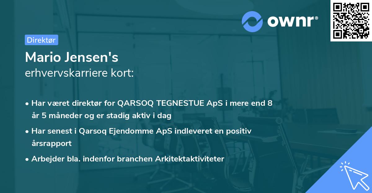 Mario Jensen's erhvervskarriere kort