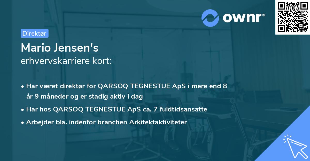 Mario Jensen's erhvervskarriere kort