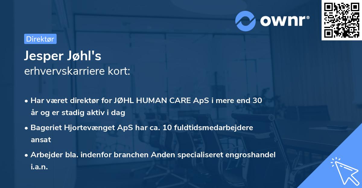 Jesper Jøhl's erhvervskarriere kort