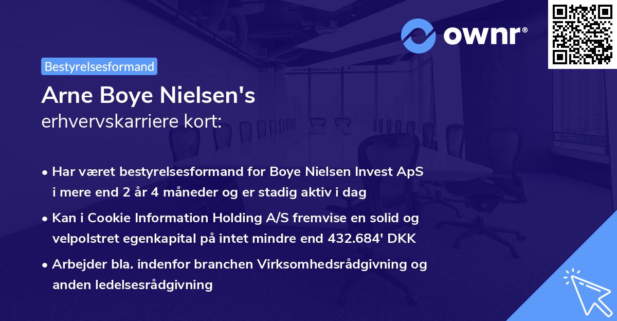 Arne Boye Nielsen's erhvervskarriere kort