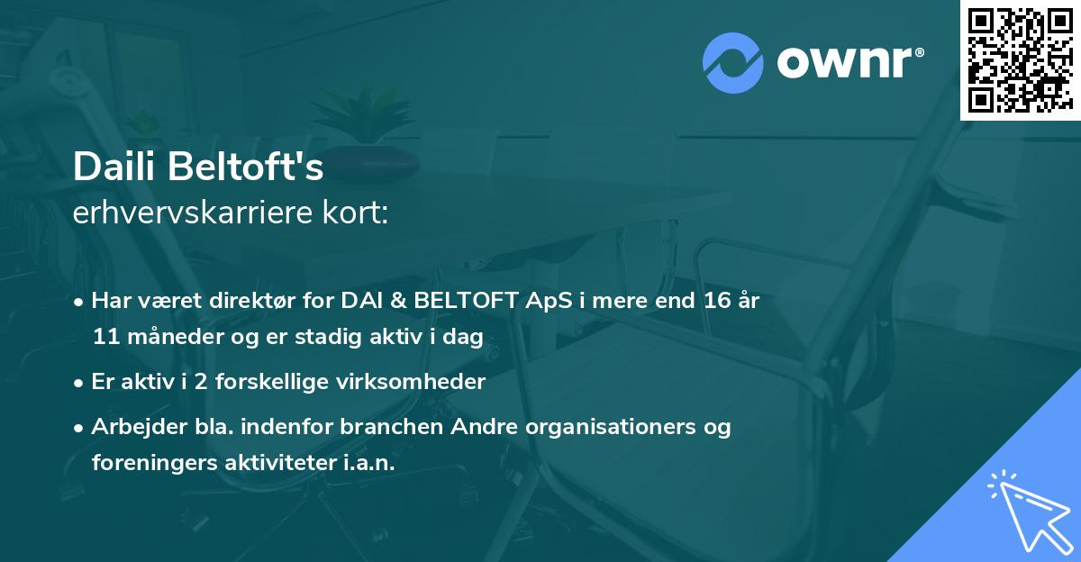 Daili Beltoft's erhvervskarriere kort
