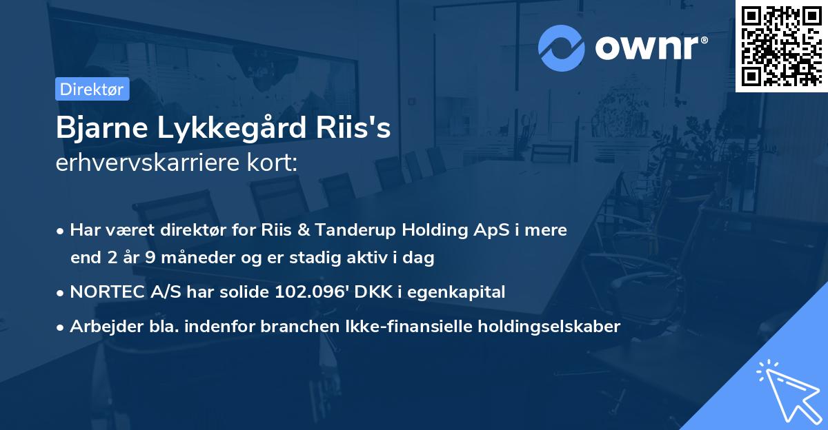 Bjarne Lykkegård Riis's erhvervskarriere kort