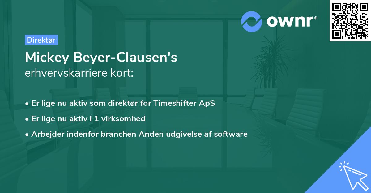 Mickey Beyer-Clausen's erhvervskarriere kort