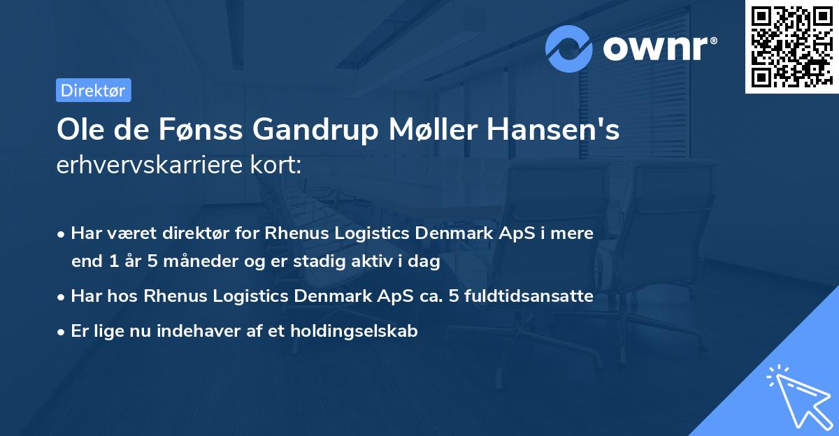 Ole de Fønss Gandrup Møller Hansen's erhvervskarriere kort