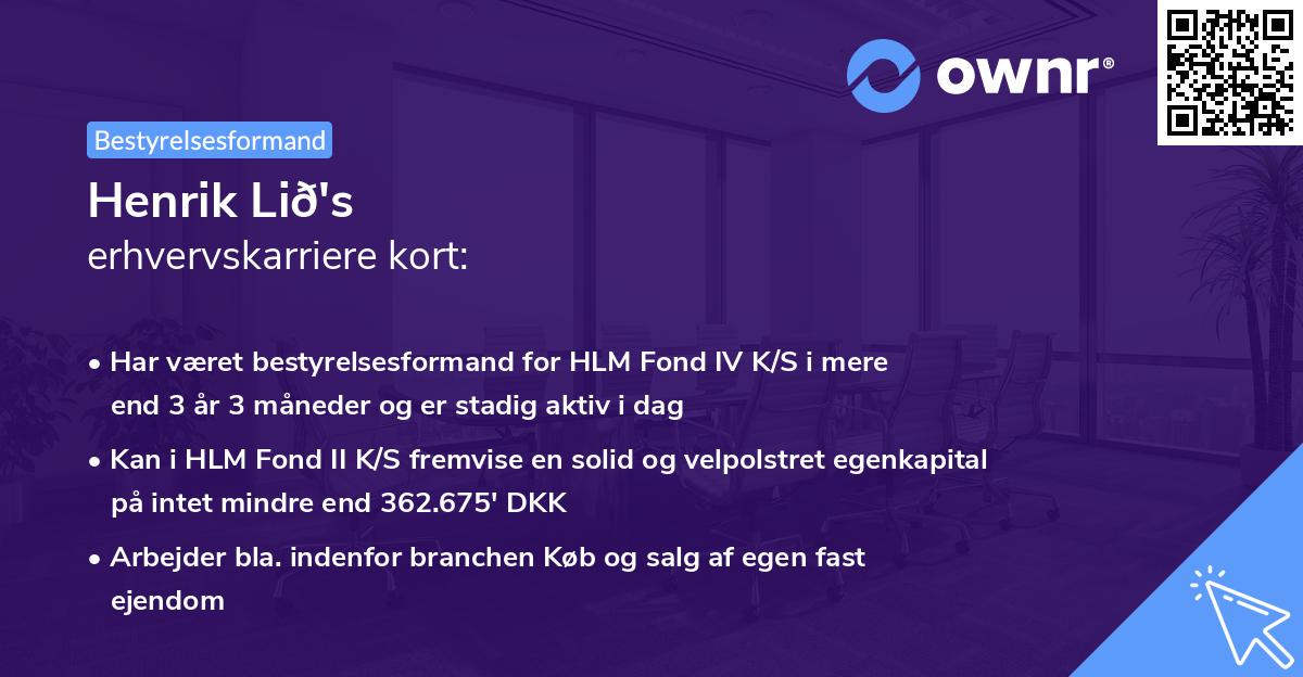 Henrik Lið's erhvervskarriere kort