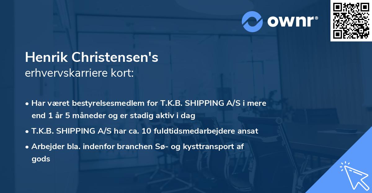 Henrik Christensen's erhvervskarriere kort