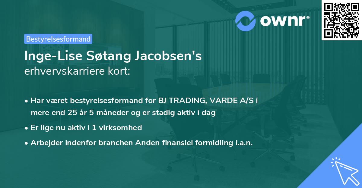 Inge-Lise Søtang Jacobsen's erhvervskarriere kort