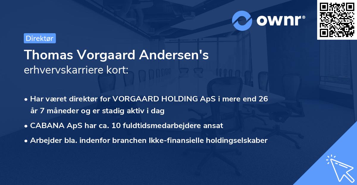 Thomas Vorgaard Andersen's erhvervskarriere kort