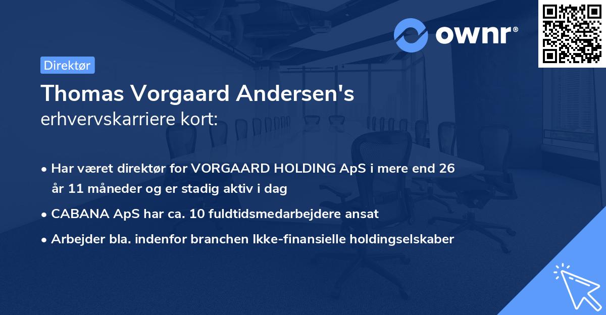 Thomas Vorgaard Andersen's erhvervskarriere kort
