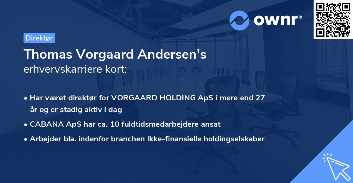 Thomas Vorgaard Andersen's erhvervskarriere kort