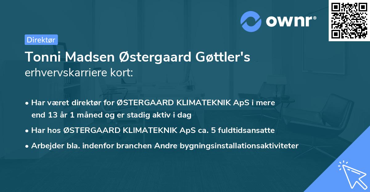 Tonni Madsen Østergaard Gøttler's erhvervskarriere kort
