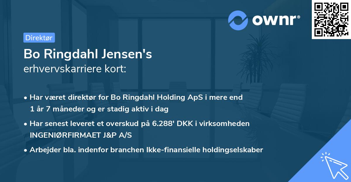 Bo Ringdahl Jensen's erhvervskarriere kort