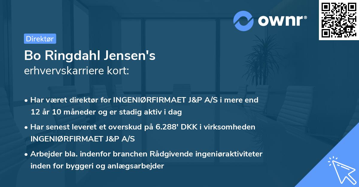 Bo Ringdahl Jensen's erhvervskarriere kort
