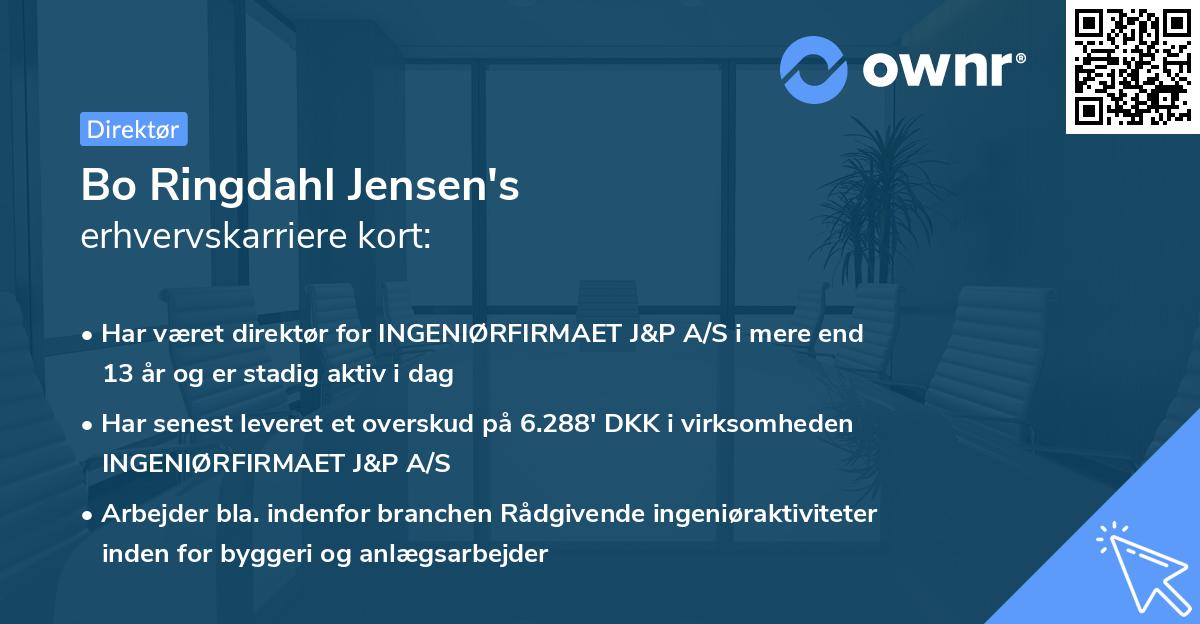 Bo Ringdahl Jensen's erhvervskarriere kort