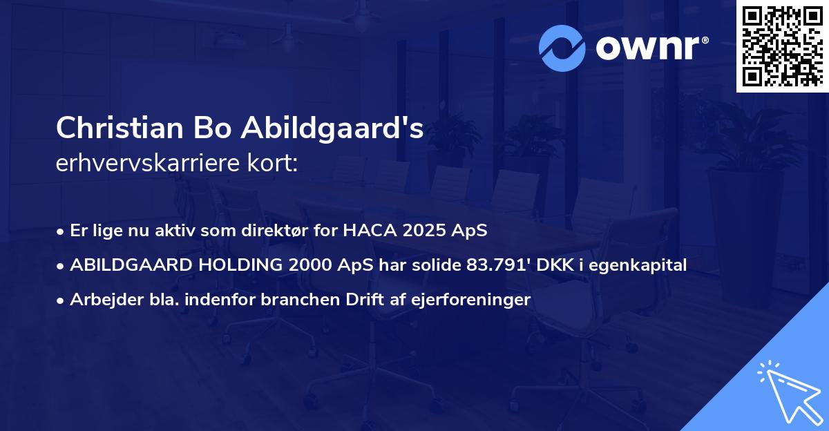 Christian Bo Abildgaard's erhvervskarriere kort