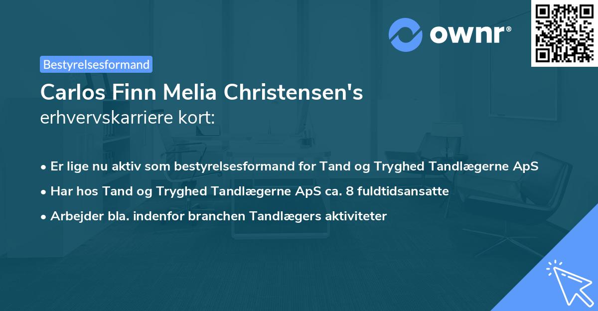 Carlos Finn Melia Christensen's erhvervskarriere kort