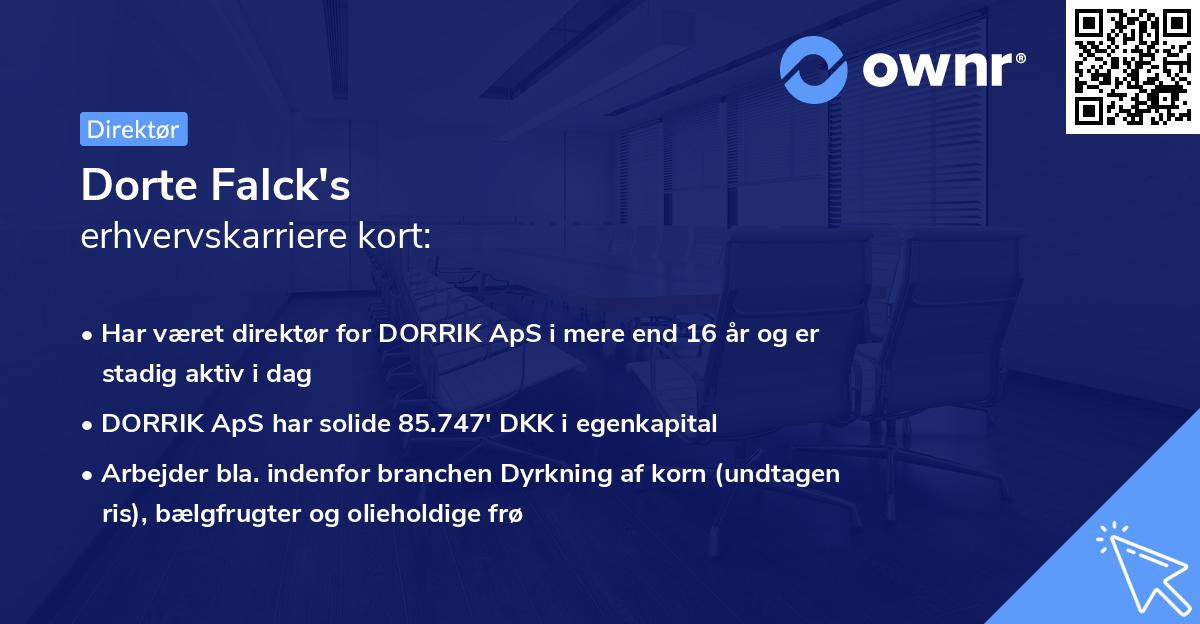 Dorte Falck's erhvervskarriere kort