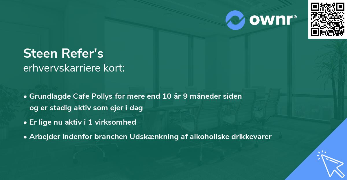 Steen Refer's erhvervskarriere kort