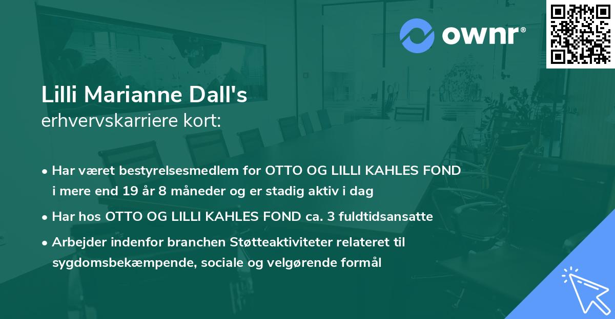Lilli Marianne Dall's erhvervskarriere kort