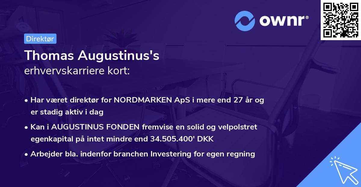 Thomas Augustinus's erhvervskarriere kort