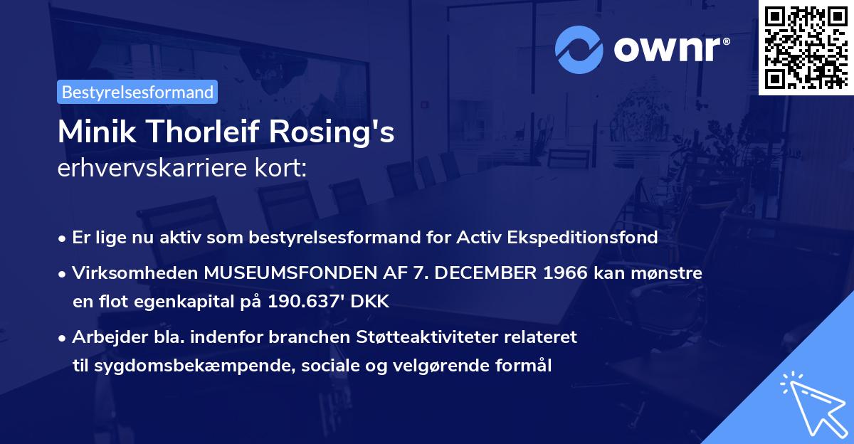 Minik Thorleif Rosing's erhvervskarriere kort