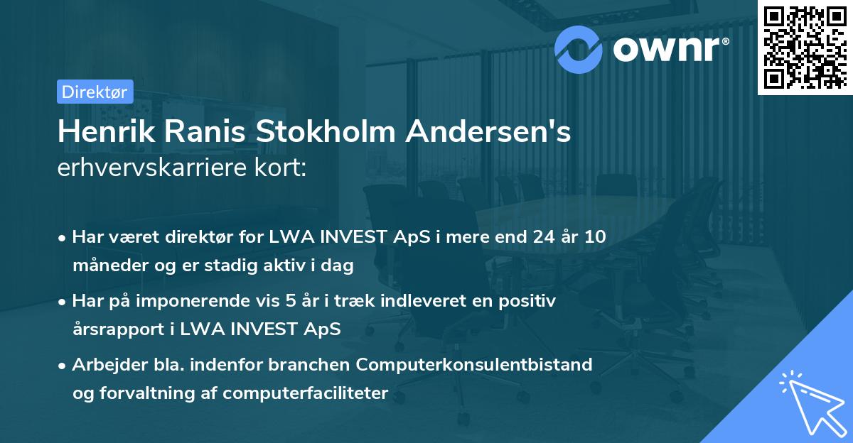 Henrik Ranis Stokholm Andersen's erhvervskarriere kort