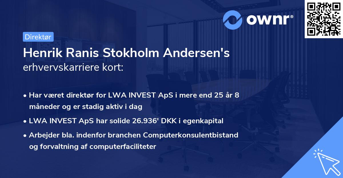 Henrik Ranis Stokholm Andersen's erhvervskarriere kort