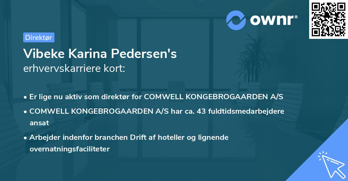 Vibeke Karina Pedersen's erhvervskarriere kort