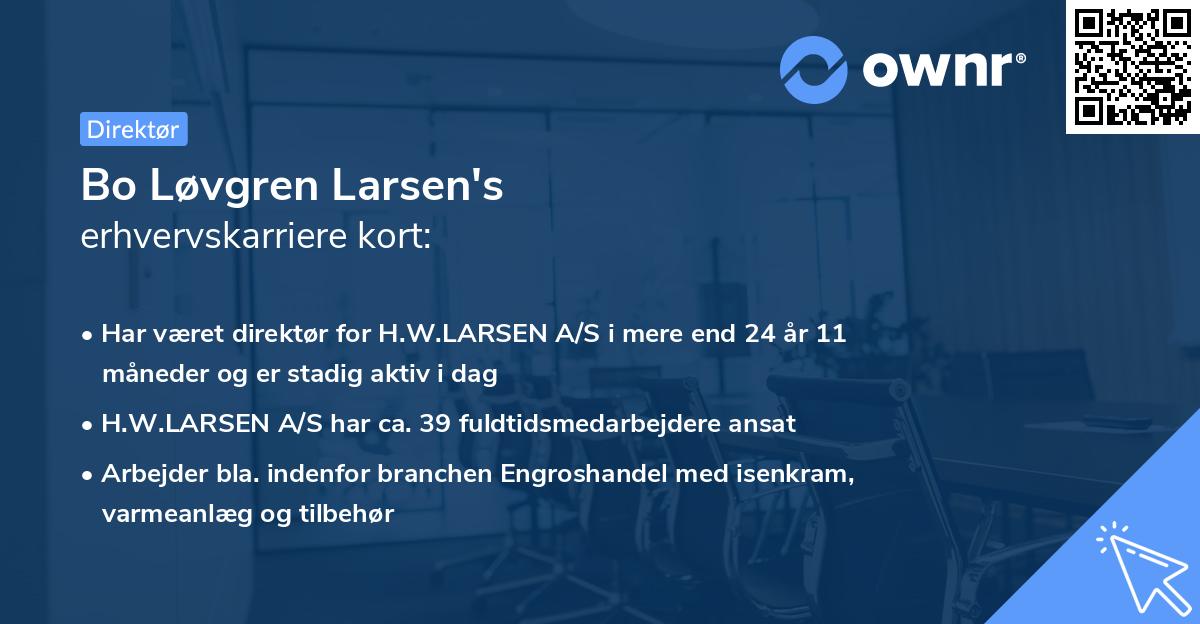 Bo Løvgren Larsen's erhvervskarriere kort